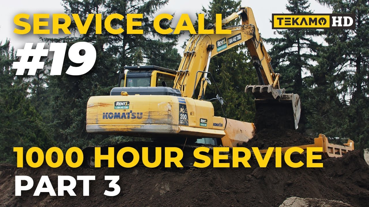 Замена гидравлического фильтра — сервисное обслуживание экскаватора Komatsu через 1000 моточасов ...