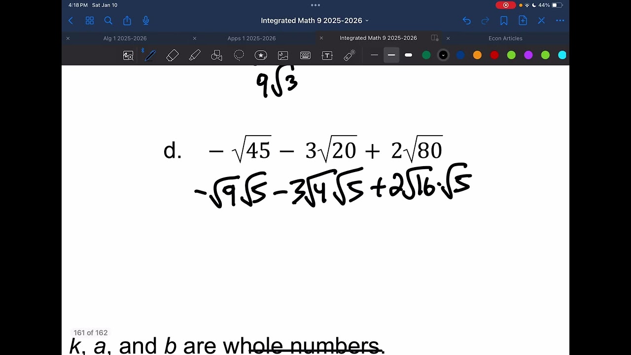 Midterm Exponents Review - Integrated Math 9