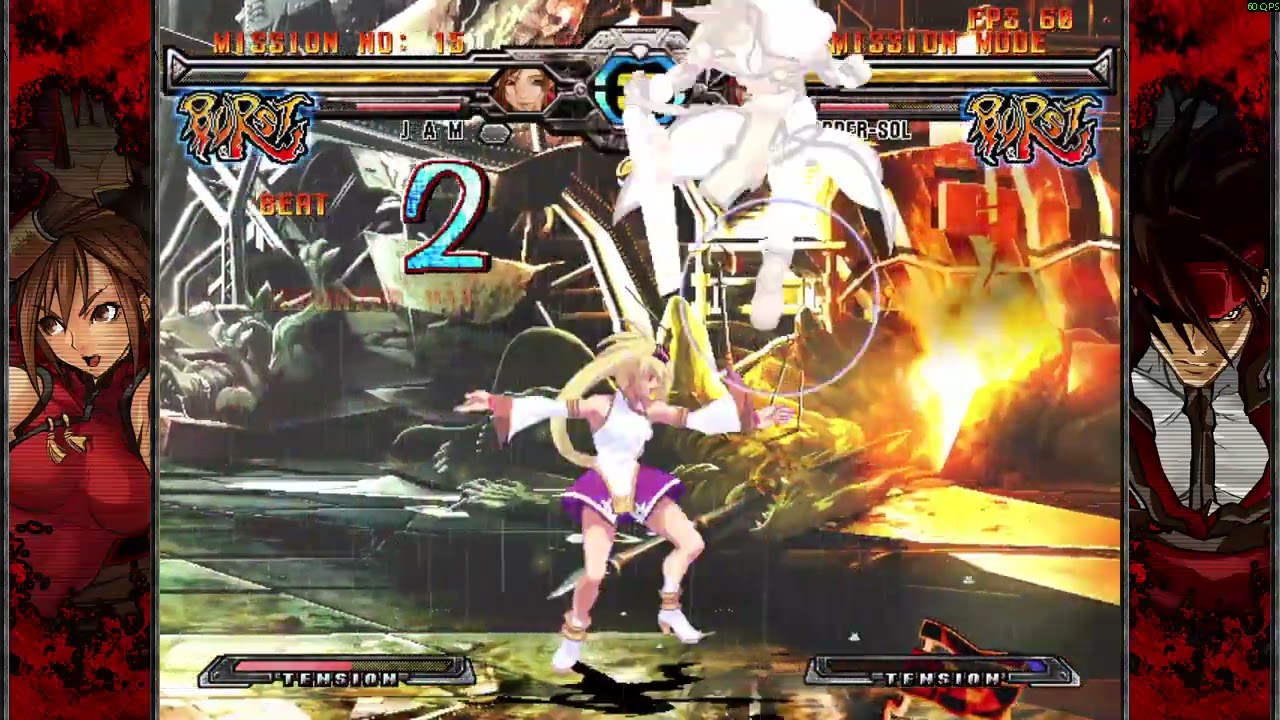 GUILTY GEAR XX ΛCORE PLUS R Mission mode lv 14-15