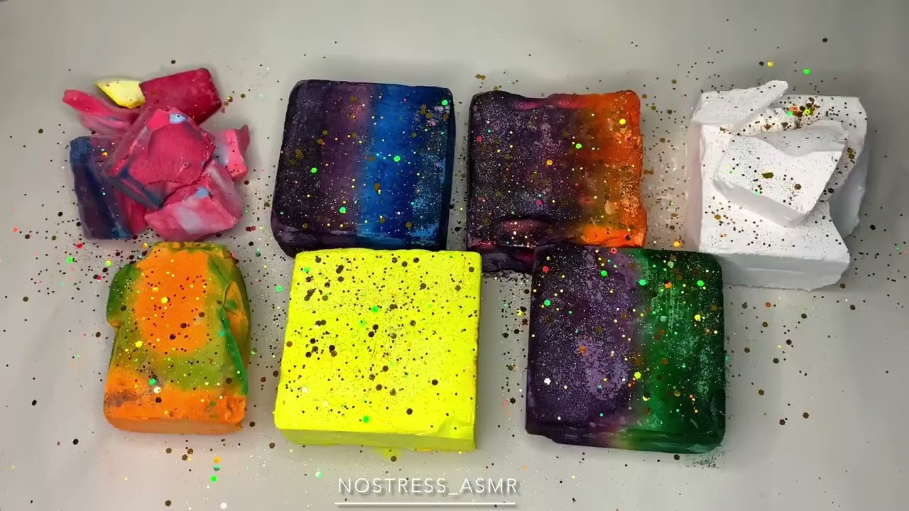ASMR| Multicolored dyed gymchalk