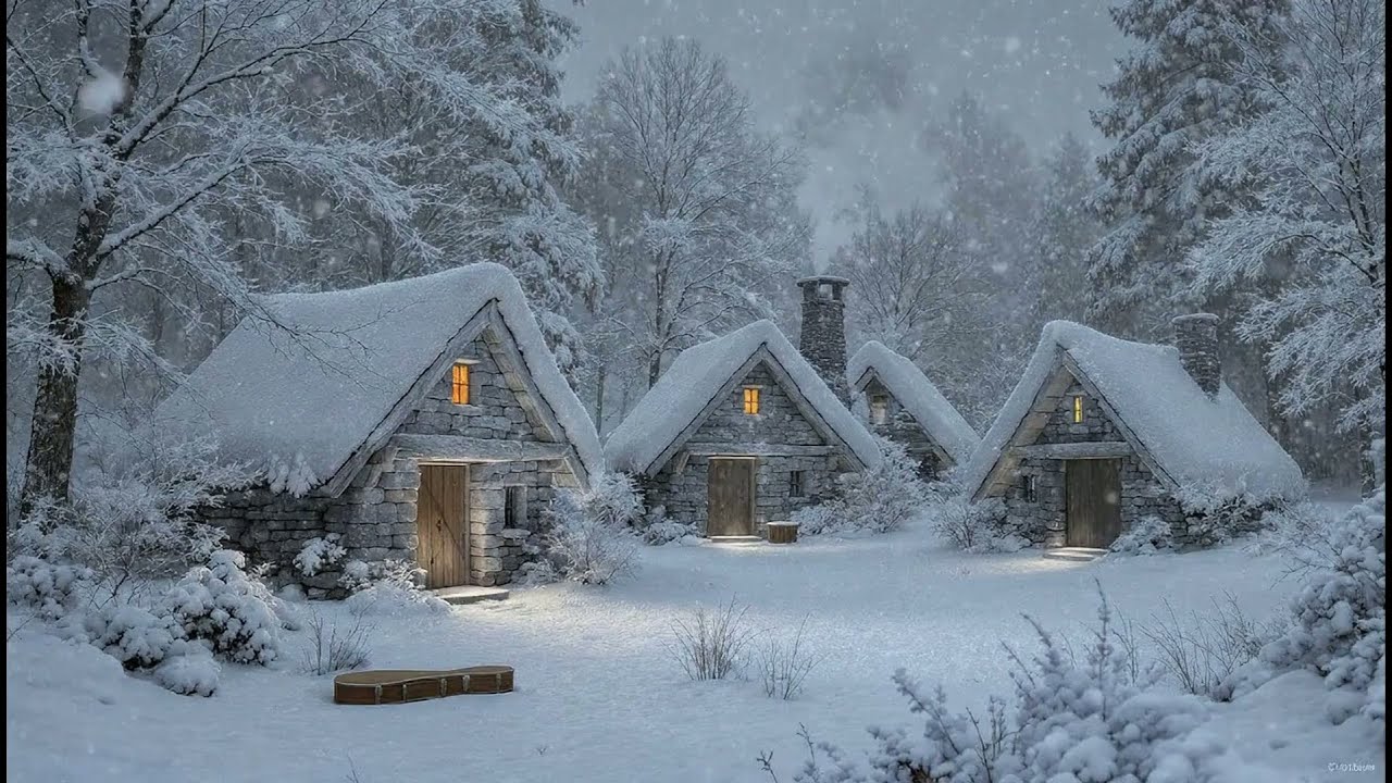 Serene Stone Hearth Haven ❄️ Peaceful Winter Classical Piano (1 Hour)