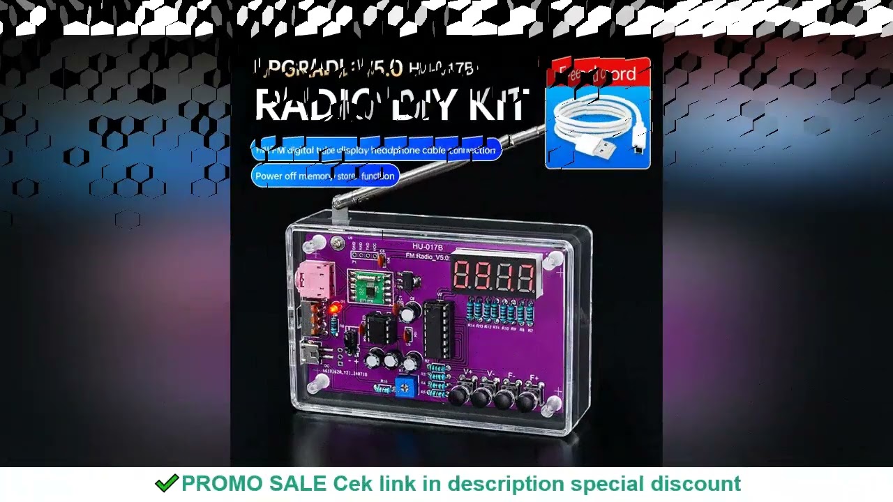 HU-017A/HU-017B RDA5807S Multi-Function Radio DIY Kit 87-108MHz FM Tunable Radio Module LED Digital