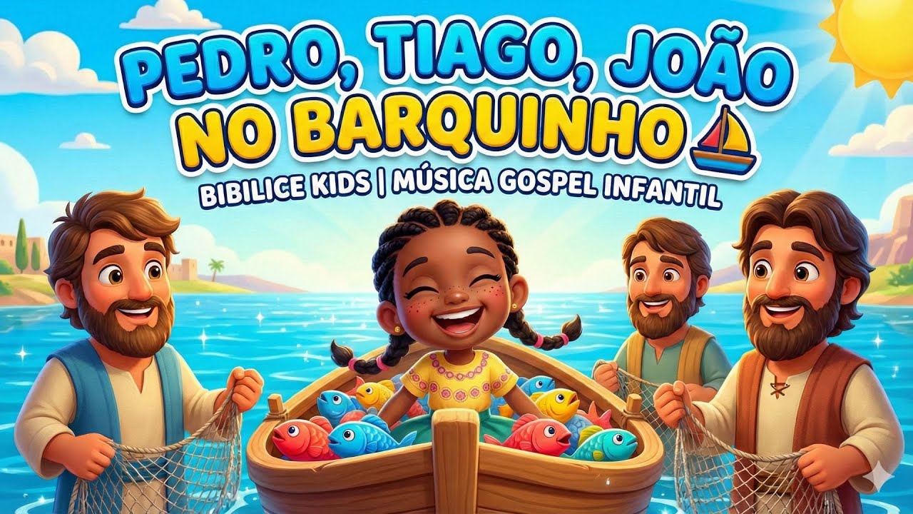 Pedro, Tiago, João no Barquinho ⛵ Bibilice Kids  Música Gospel Infantil