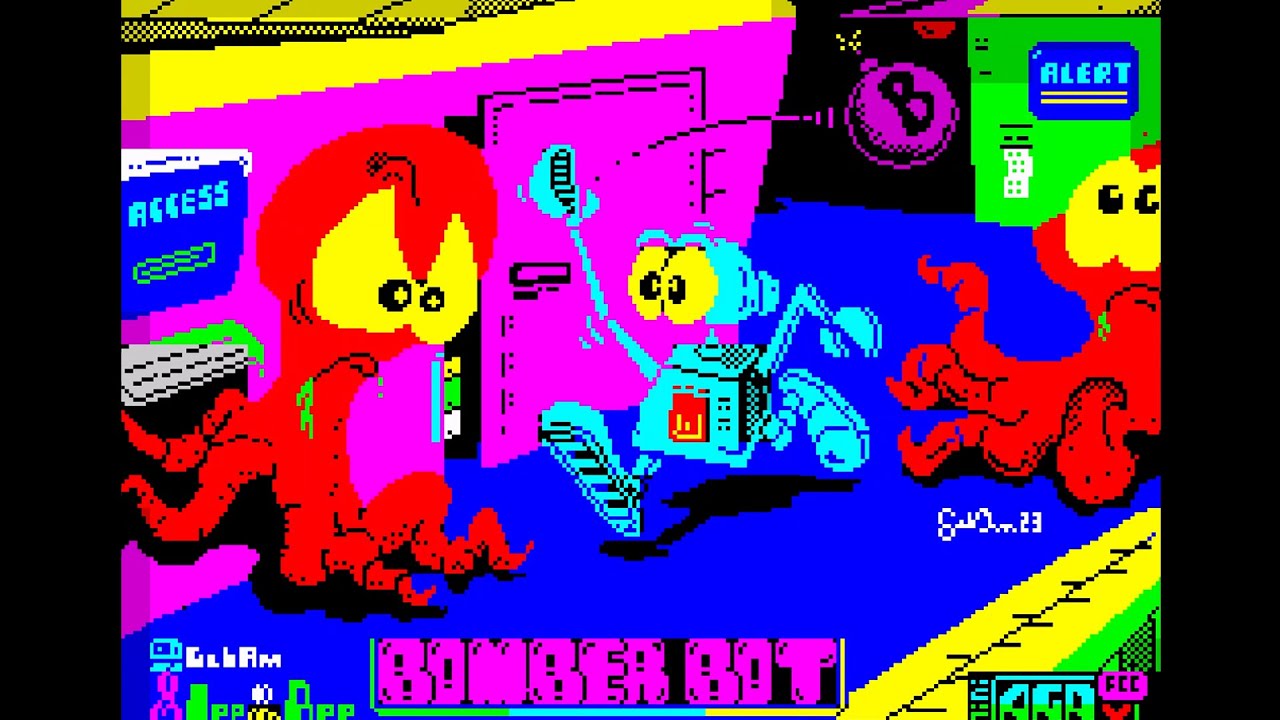 BOMBERBOT - Longplay 128K ZX SPECTRUM game! - DVDfeverGames