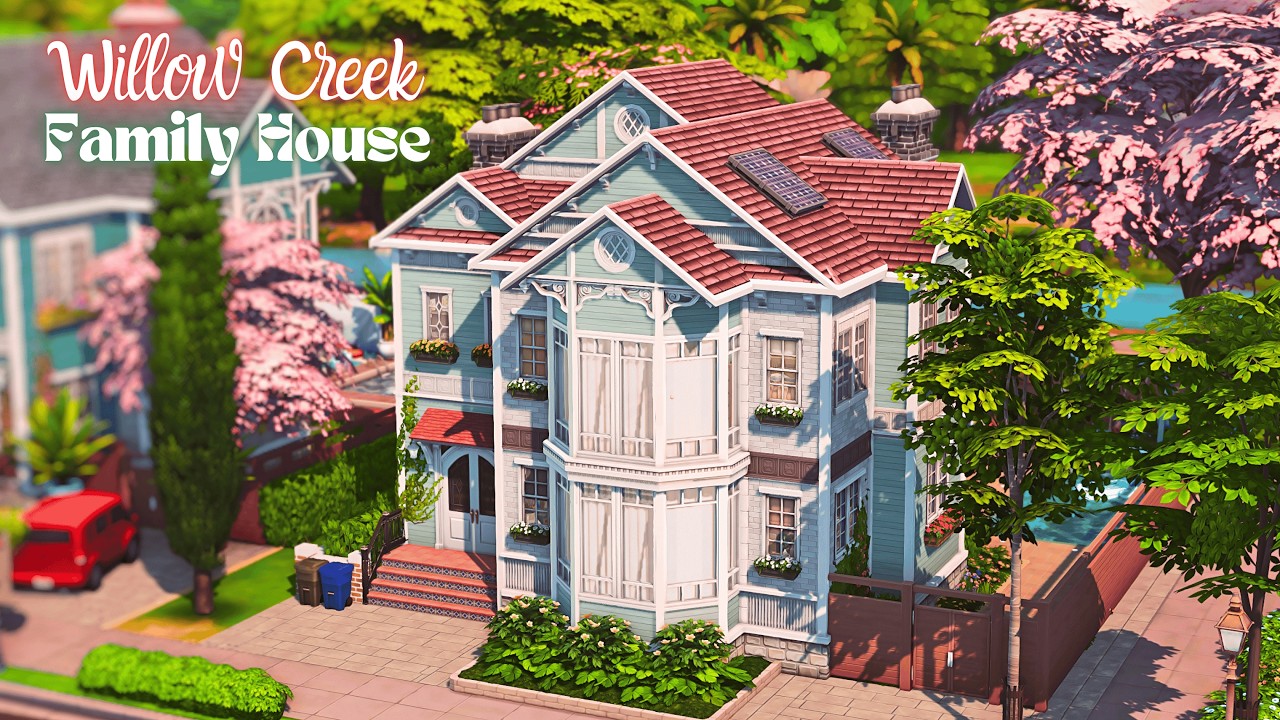 Green Family House in Willow Creek 🏡🍼 | The Sims 4 Stop Motion | NOCC