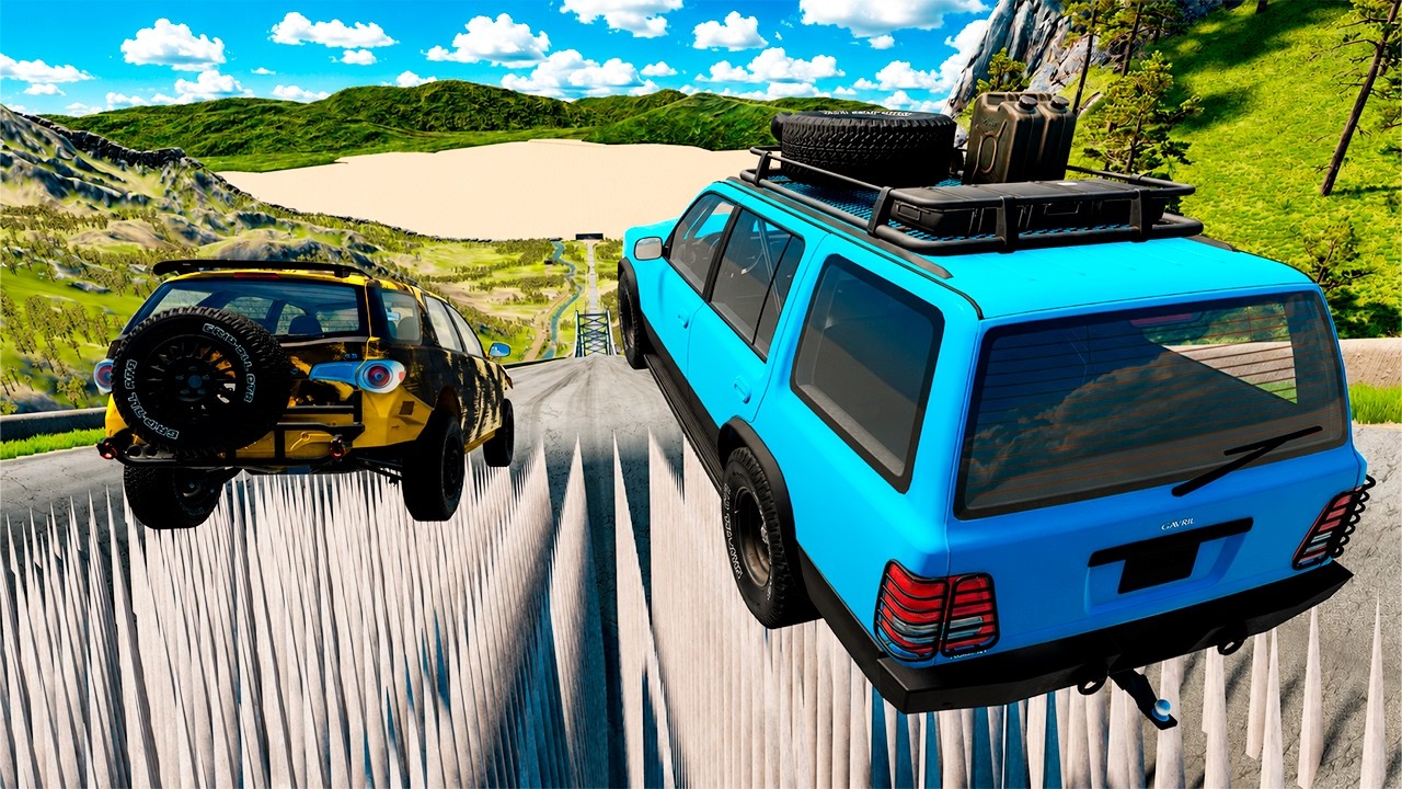 NINGU&Eacute;M SOBREVIVE! LADEIRA DE ESPINHOS NO BeamNG.drive MULTIPLAYER (ft. @LipaoGamer )