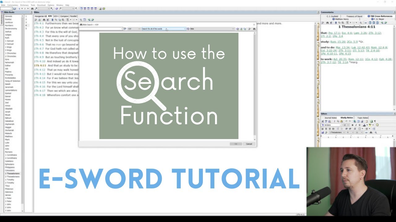 e-Sword Tutorial: How to Use the Search Function