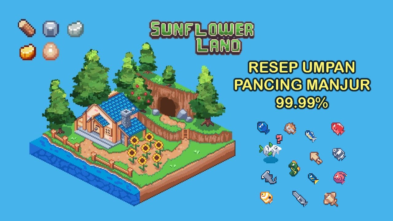 Sunflower Land|Panduan #2 | RESEP RAHASIA buat umpan pancing 🐟🐠🦑 | Koin SFL | Koin FLOWER