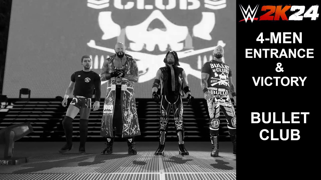 BULLET CLUB (STYLES, GOOD BROTHERS, KENTA) - 4-MEN ENTRANCE -WWE 2K24 - CUSTOM THEME & TITANTRON
