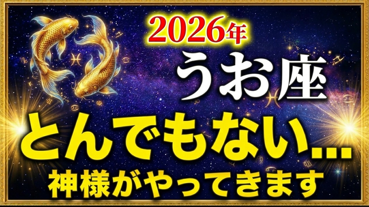【 2026年の運勢魚座】魚座の方へ朗報です！大転換の1年です【12星座占い】｜十二星座占い｜占星術｜3月運勢｜ホロスコープ｜星読み｜タロット