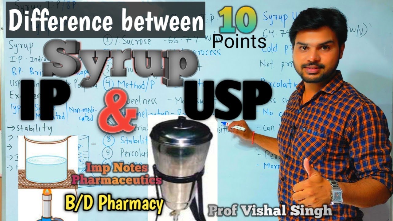 Simple syrup IP and syrup USP Difference,very imp for exam, B/D pharma Hindi