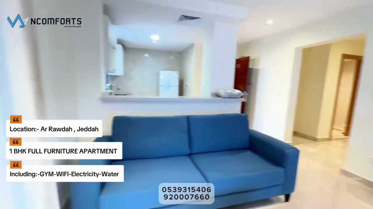 1 BHK Fully Furnished Apartment for Rent in Ar Rawdah, Jeddah | Prime Location