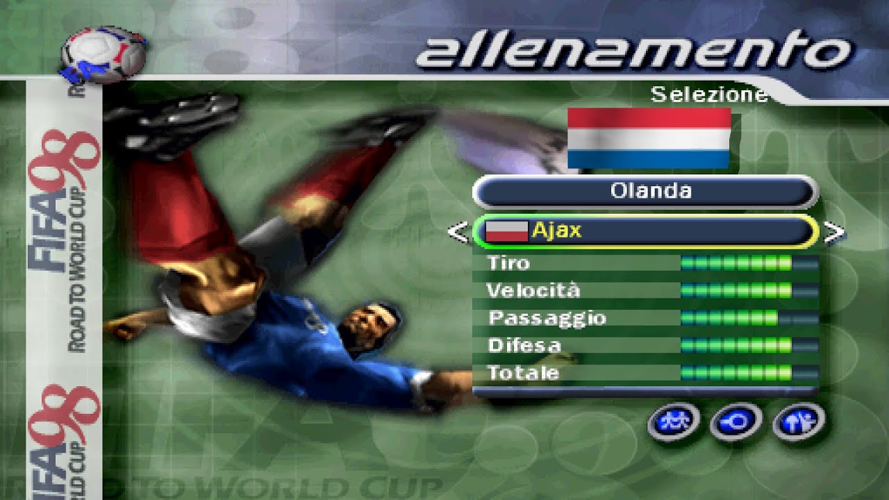 statistiche dei giocatori del afc ajax su fifa 98