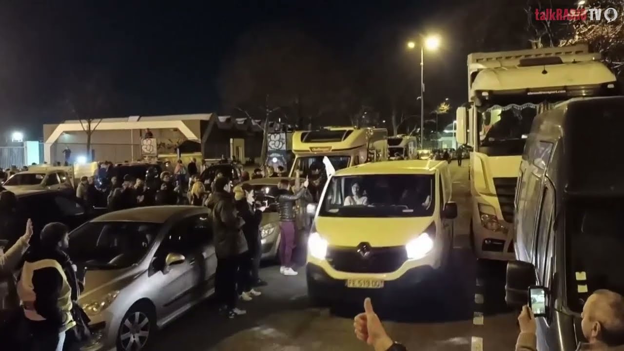 Freedom Convoy protests in France against the country's COVID policy.