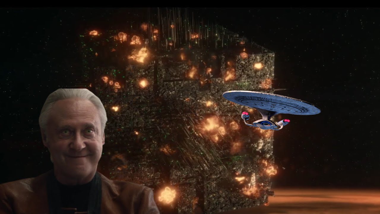 Star Trek Picard - U.S.S. Enterprise NCC-1701-D Destroys Borg Cube - DANGER ZONE EDITION
