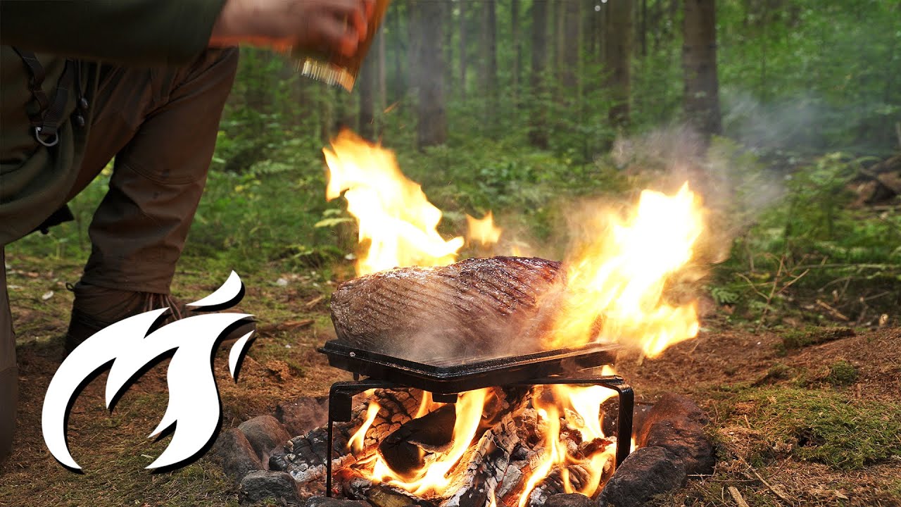 Das ultra leckere Öl-Steak im Wald gegrillt  ASMR🔥🔥🔥
