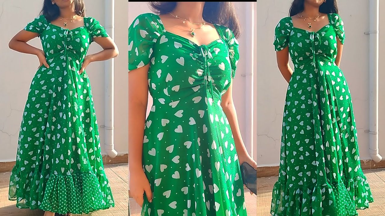 Trendy frock cutting and stitching #trending #dressess #meesho #diy #longfrock