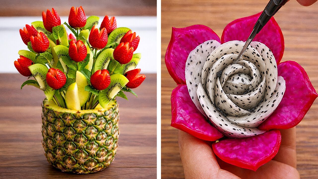 🍉 Die besten Tricks für schnelles Obstschneiden und -schälen! ⚡