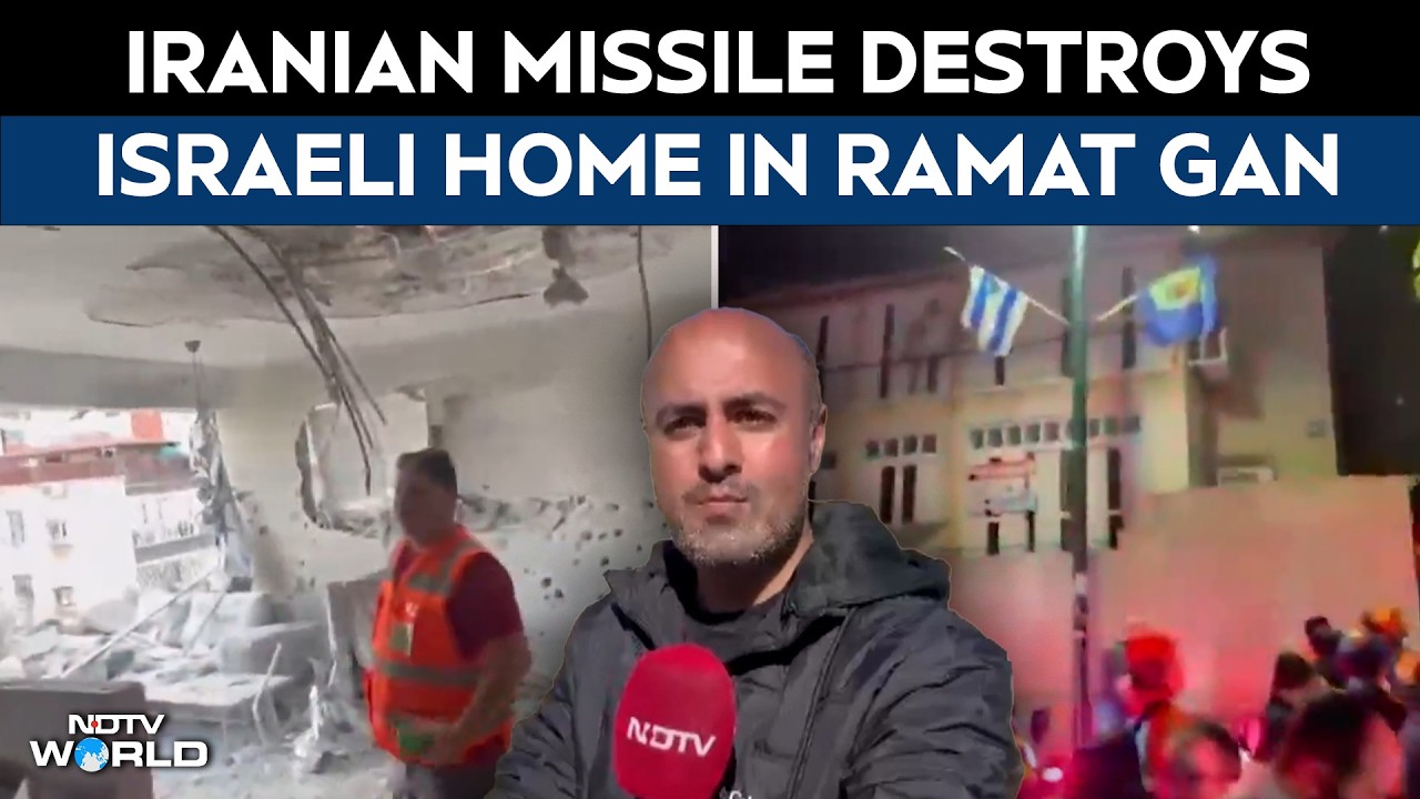 Репортаж NDTV с места событий: иранская ракета разрушила израильский дом, в Тель-Авиве погибли 2 ...