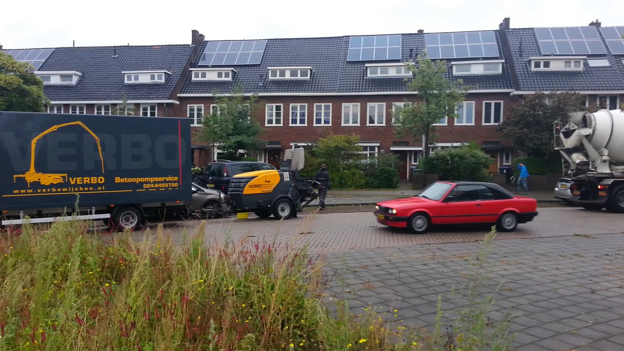 VERBO aanhanger betonpomp op locatie in Nijmegen