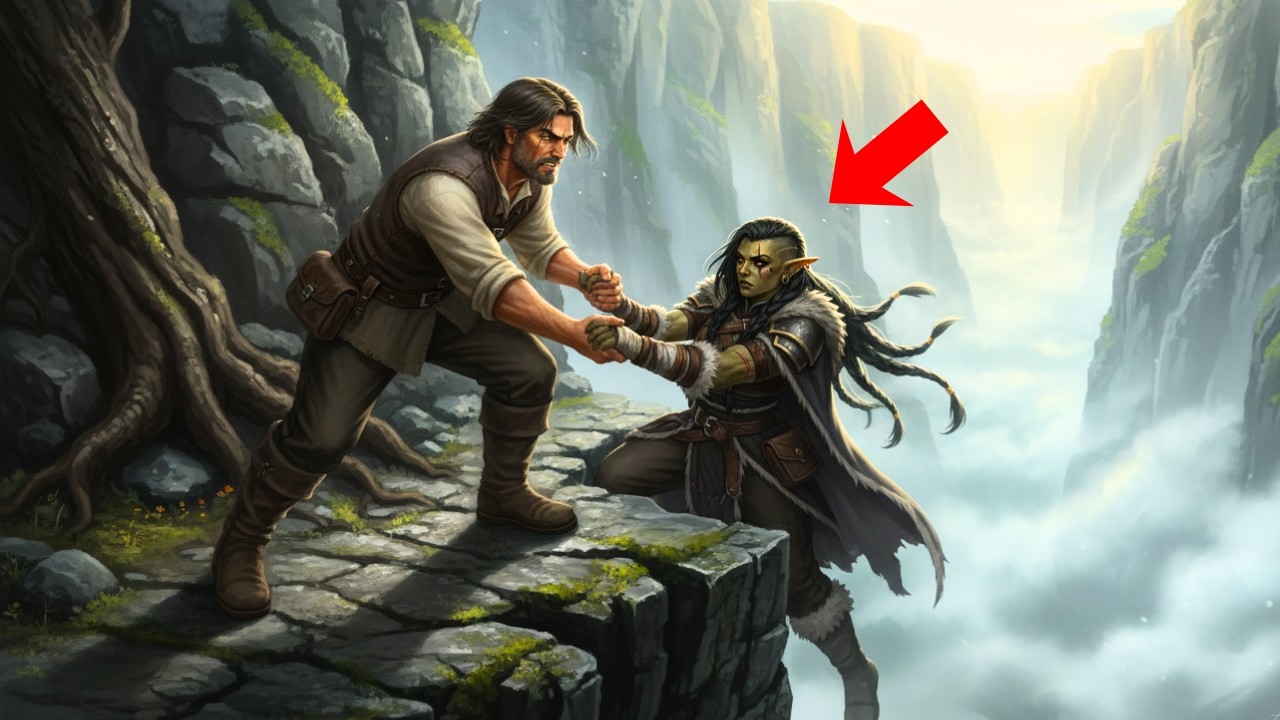 An Orc Was About to Fall Off a Cliff — Until a Human Reached Out a Hand.