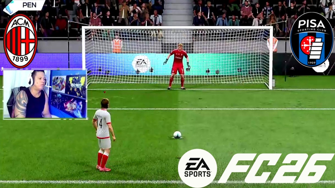 MILAN X PISA Penalty CAMPEONATO ITALIANO 2026 SIMULAÇÃO FUTEBOL EA FC 26