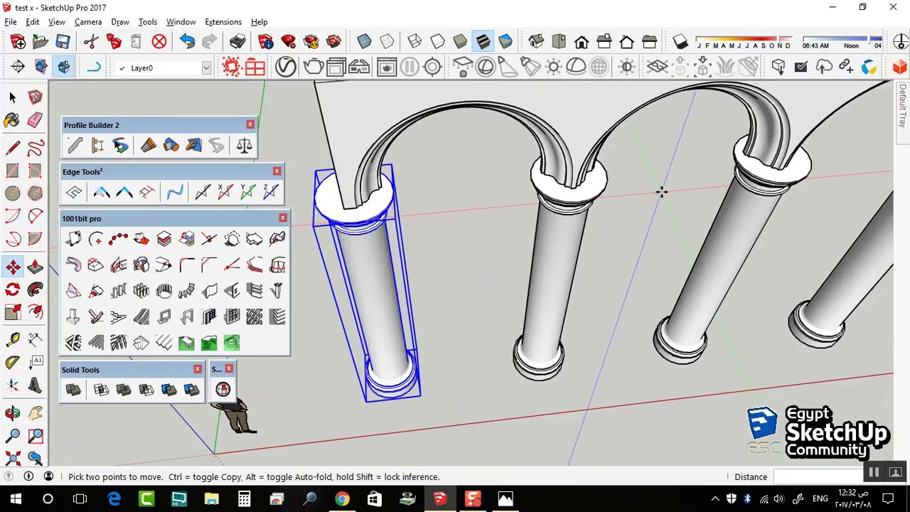 Circular arches in architectural facades | SketchUp