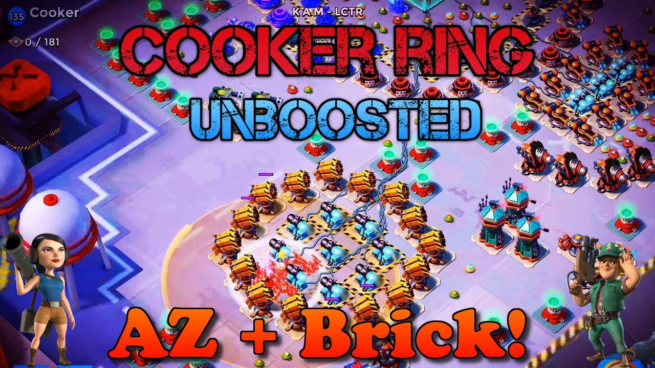 Boom Beach - Cooker - Rockets Ring (UNBOOSTED) AZ + Brick!