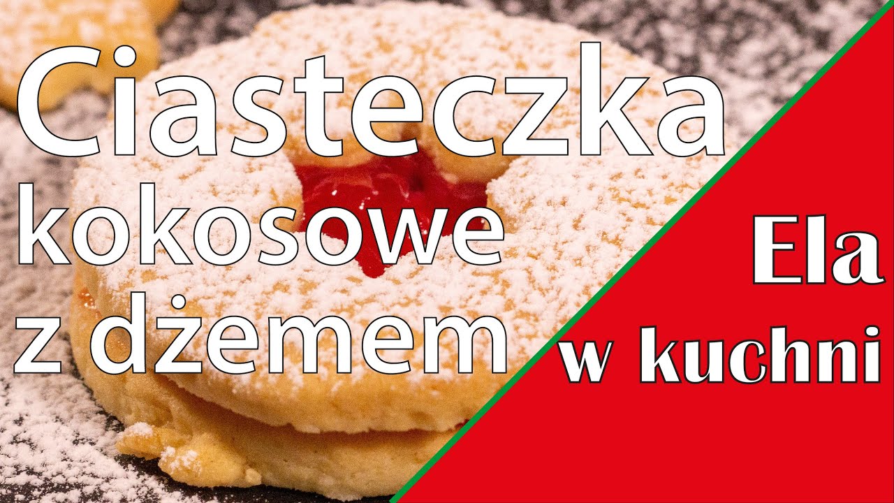 Przepis na kruche kokosowe ciasteczka przekładane dżemem