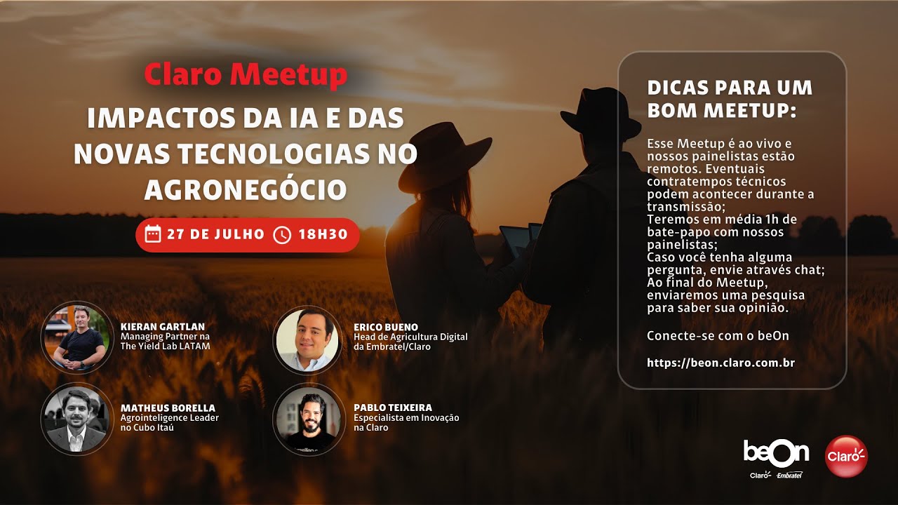 Claro Meetup - Impactos da IA e novas tecnologias no agronegócio