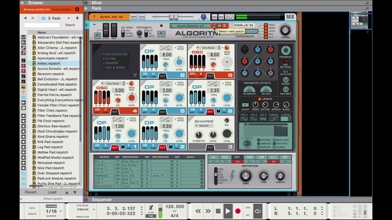 Algoritm FM Synthesizer - Presets Demo - No Talking