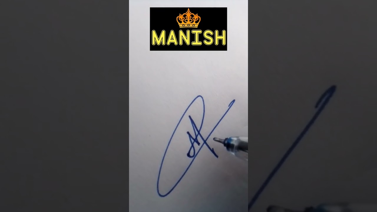 Manish,😎 name signature style 👑|| comment name #professional #art #signature #trending #viral #short