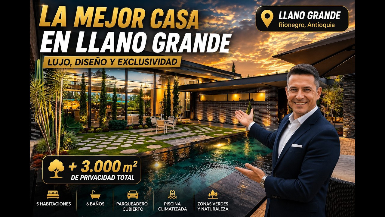 INCREIBLE casa moderna con piscina en LLANO GRANDE , $6.600 MILLONES / 30 min a Medellin