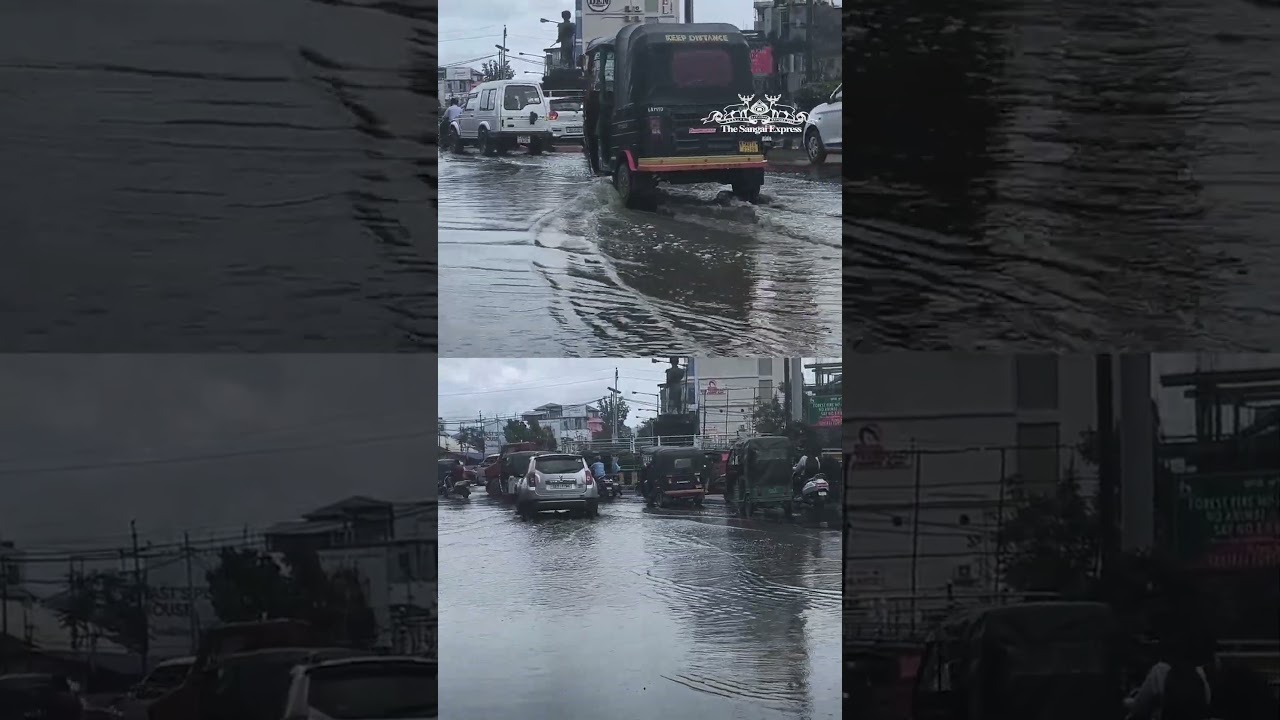 Imphal Waterlogging After Heavy Rainfall Disrupts Daily Life and Traffic | The Sangai Express