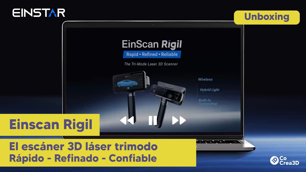 EinScan Rigil el escáner 3D láser con 3 modos de uso