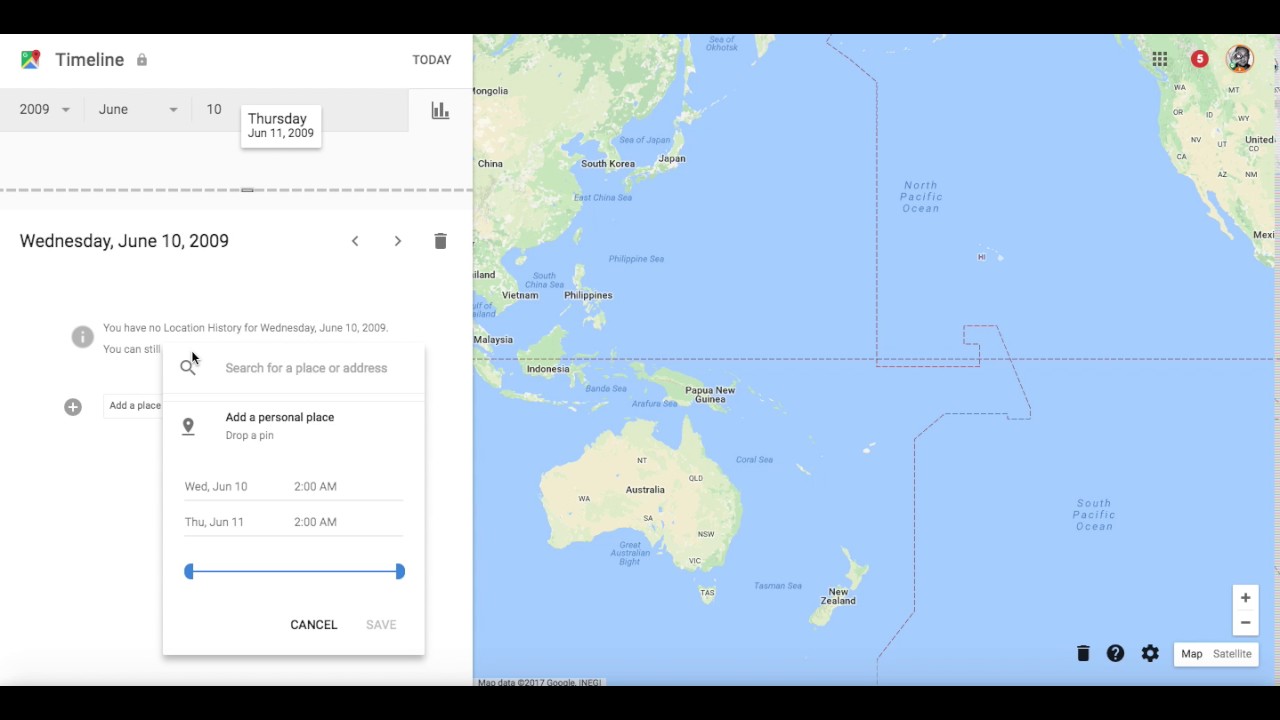 How to add a custom location to Google Maps Timeline