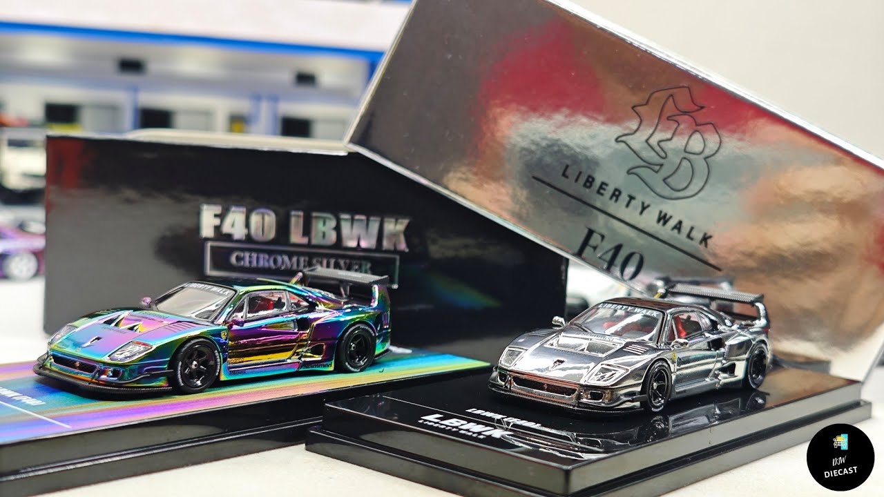 Ferrari F40 LBWK Chrome Silver Hobby Expo China 2024 by Inno64 | UNBOXING and REVIEW