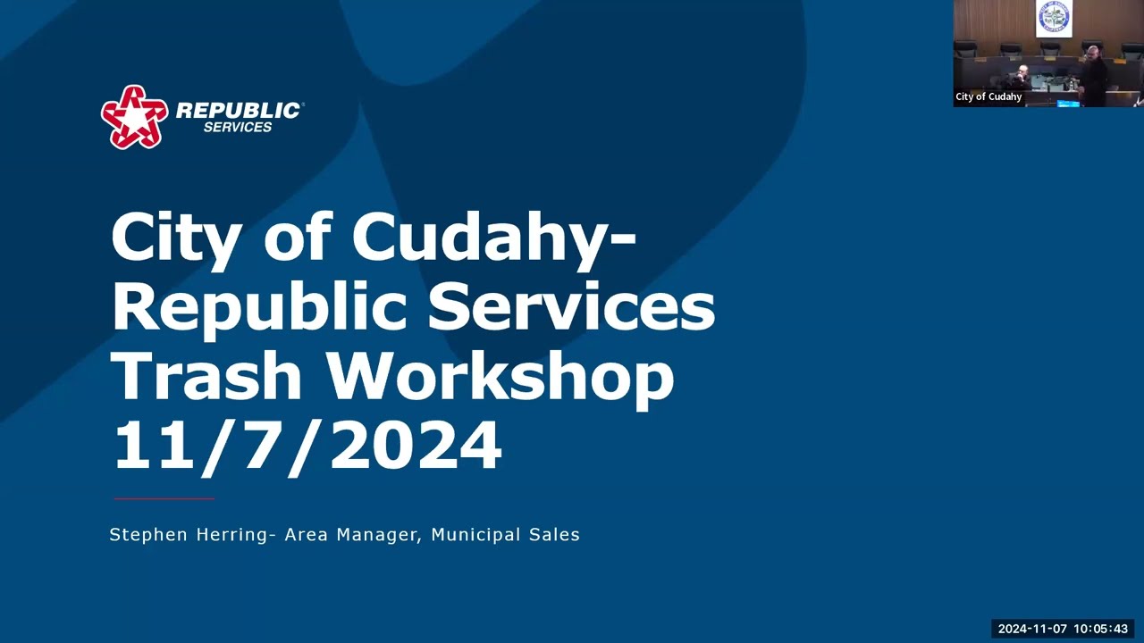 City of Cudahy - Republic Services Waste Management Workshop 11.07.24