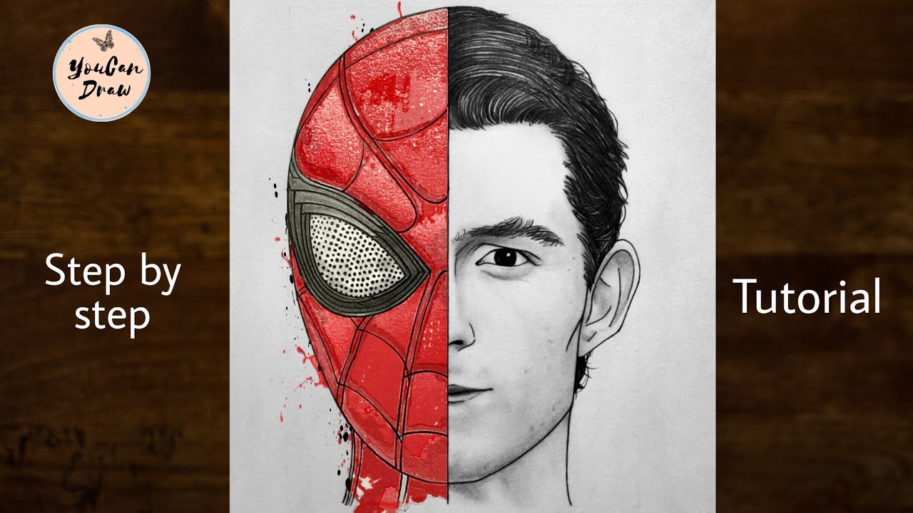 How to draw Spiderman - Drawing Tom Holland | Step by step | No way Home | YouCanDraw
