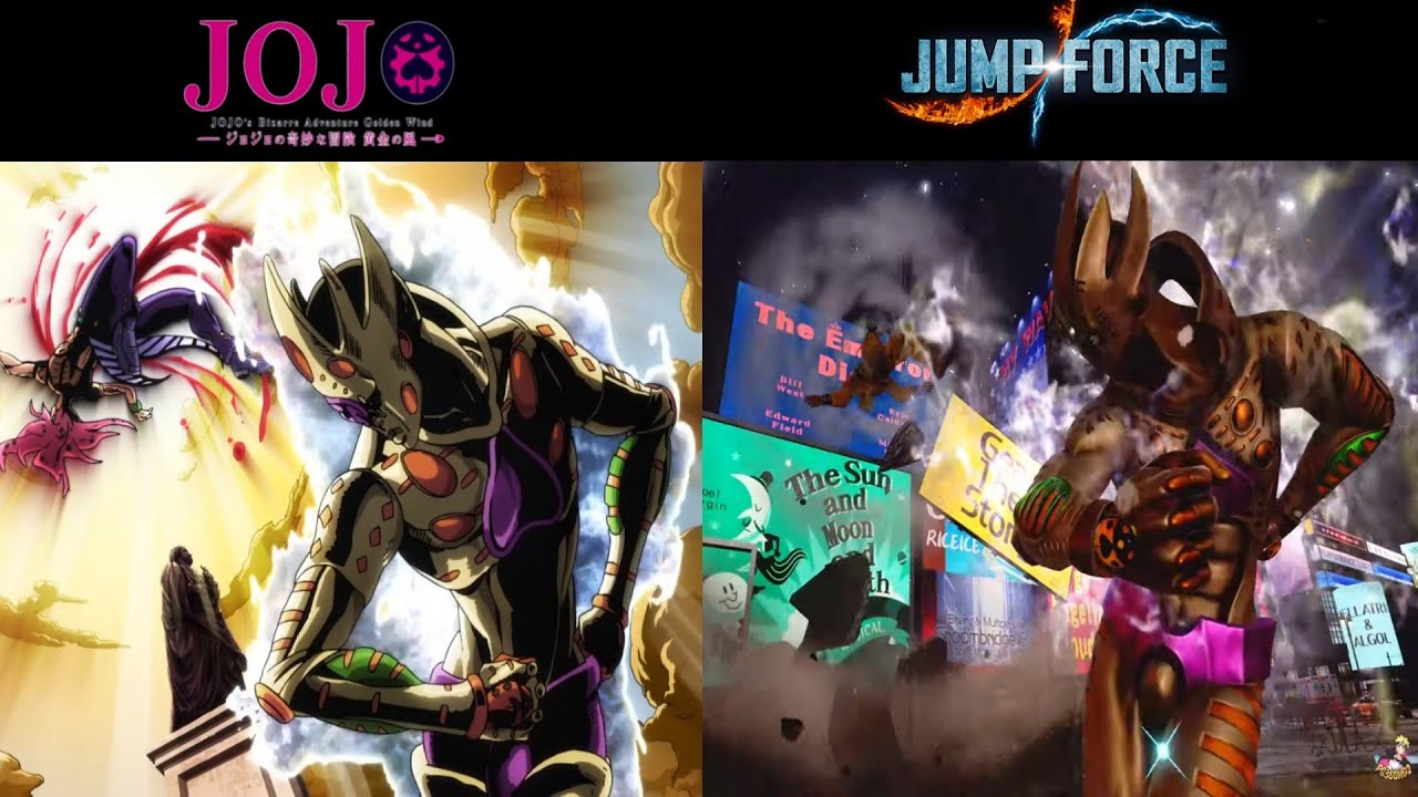COMPAIRING JUMP FORCE TO THE ANIME (Giorno Giovanna ) references