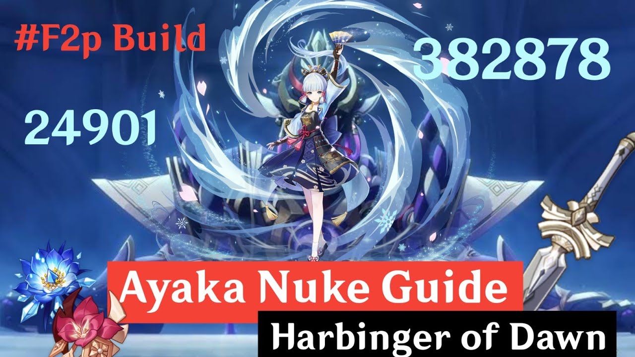 C0 F2p Ayaka Nuke Guide | Harbinger of dawn build | Ayaka showcase | Genshin Impact