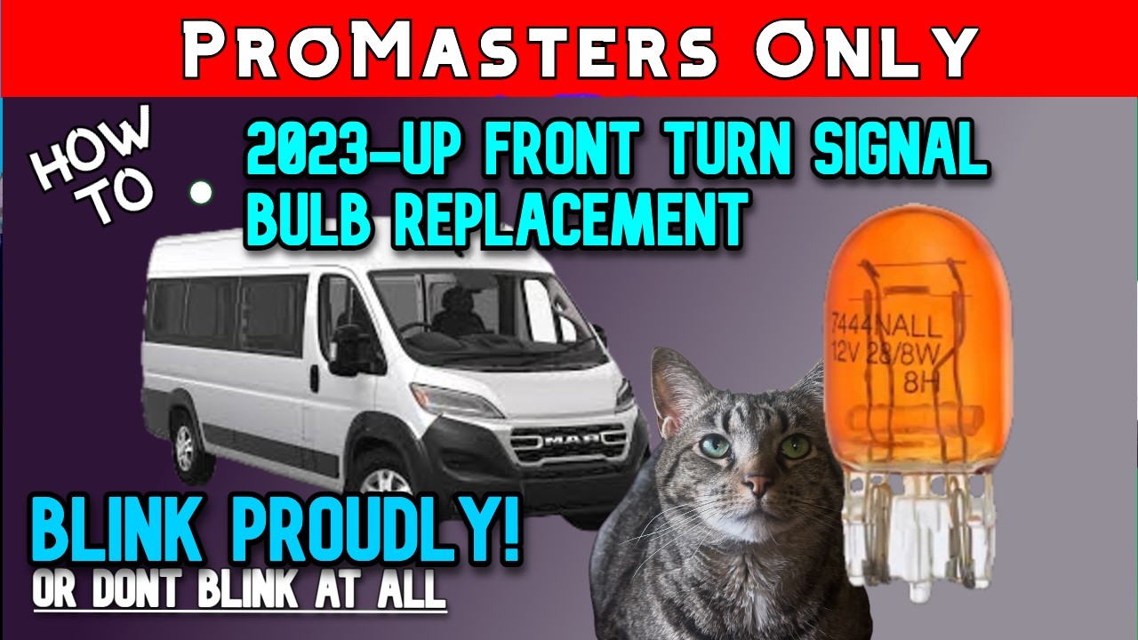 Замена лампочек передних указателей поворота и габаритных огней на Ram Promaster 2023 года выпуск...