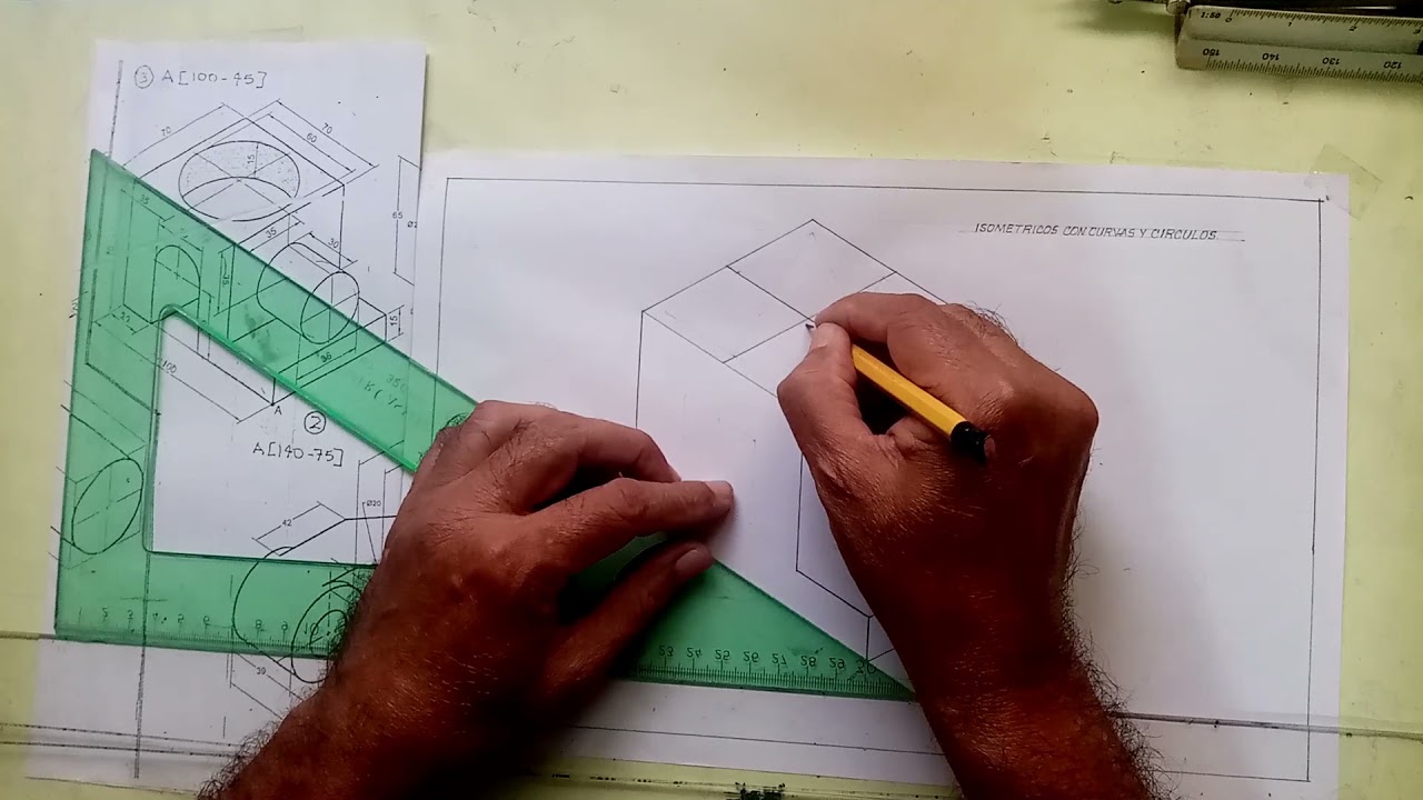 ISOMETRICOS CON CURVAS Y CIRCULOS - DIBUJO TECNICO