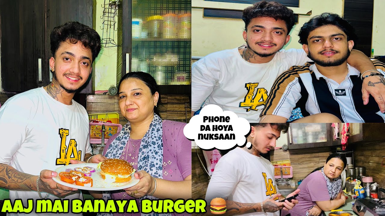 Aaj mai kite koj jruri kam | Ghre bnaya burger 🍔 | Funny vlog😂 Support krdyo sare jane♥️