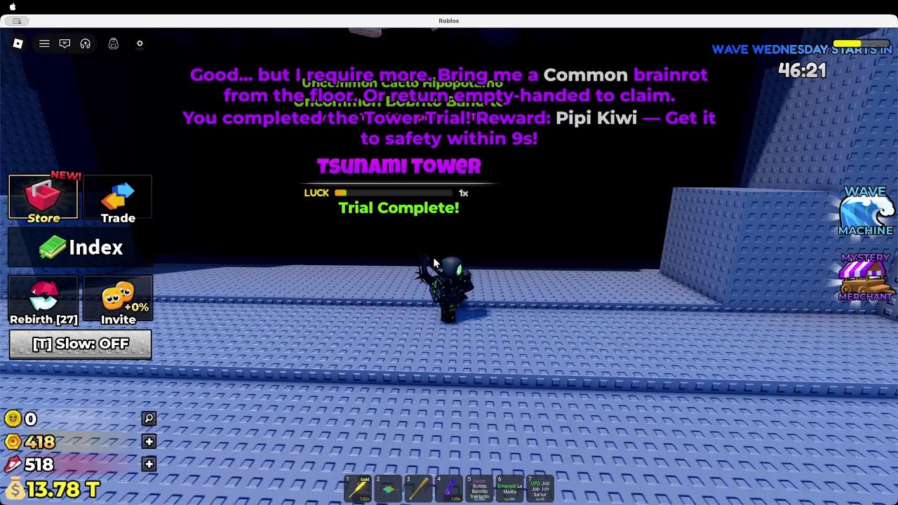 Join the chaos LIVE as I tackle the INSANE Tsunami Tower in Escape Tsunami for Brainrots on Roblox!