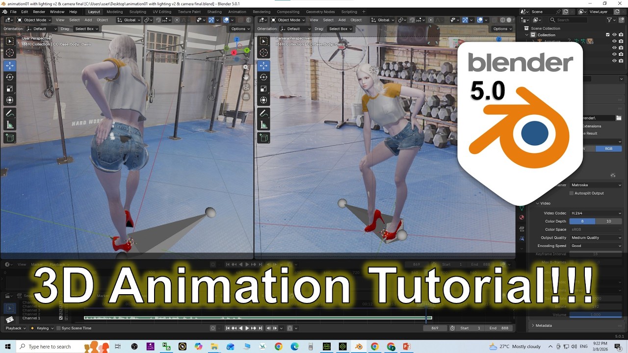 Полный обучающий урок по 3D-анимации в Blender 5.0 | Рабочий процесс от Character Creator 5 и iCl...