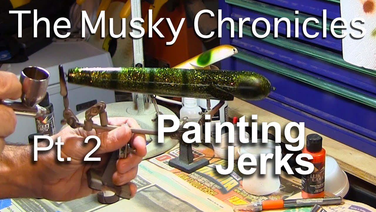 Painting Musky Jerkbaits | Using Resin Powder and Glitter Coats | Lure Painting