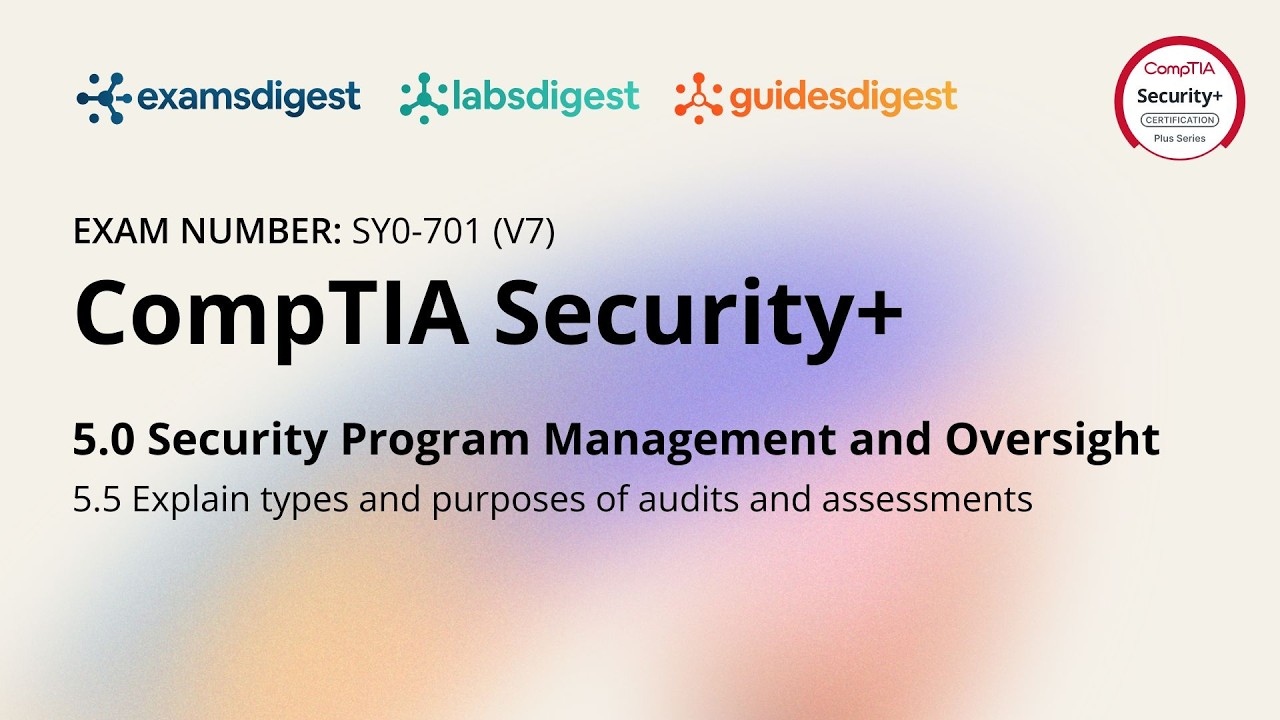 CompTIA Security+ SY0-701 (V7) Certification Exam Full Course Vol. 5.5