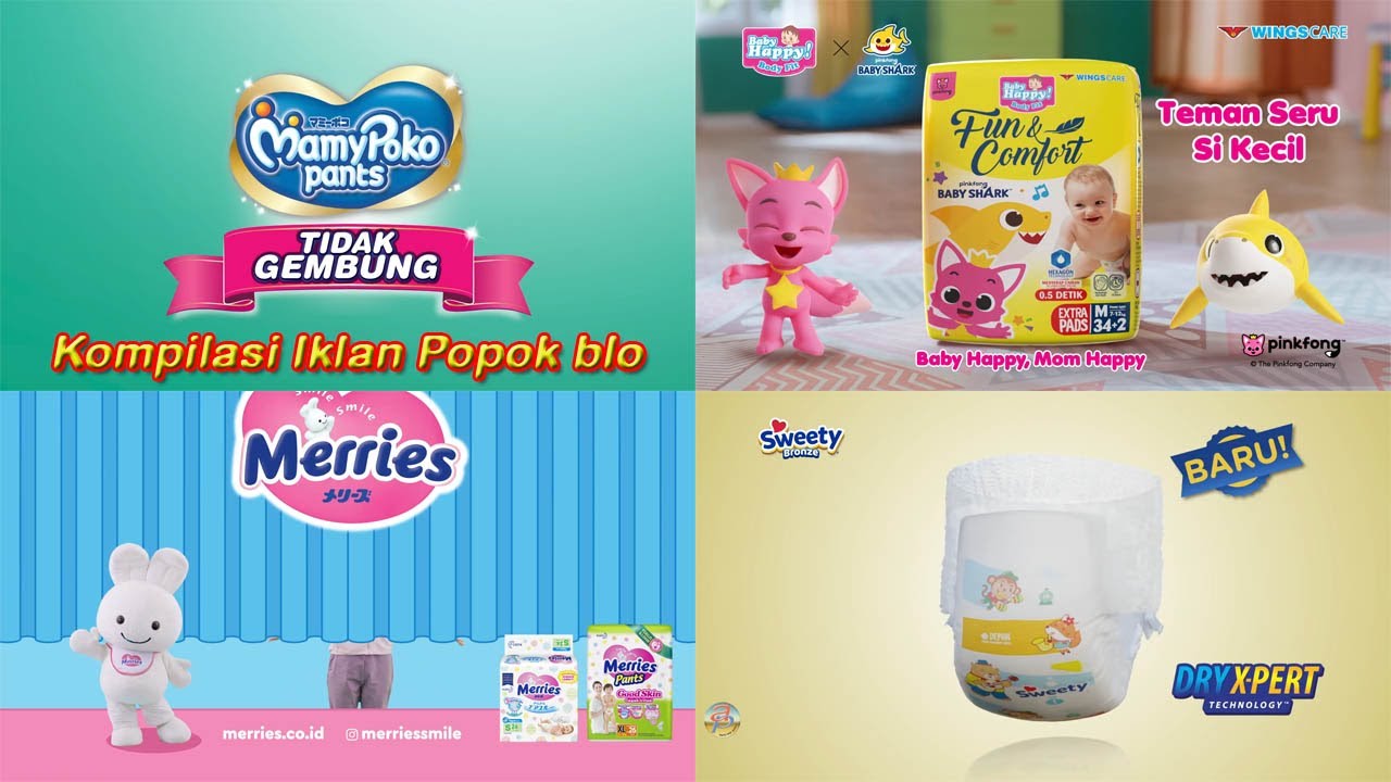 Kompilasi Iklan Popok Bayi | MamyPoko | Sweety | BabyHappy | Merries
