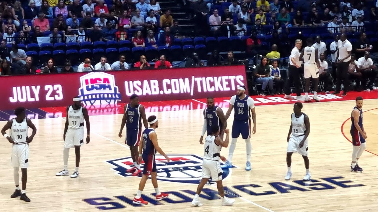 USA V SOUTH SUDAN. USAB SHOWCASE BASKETBALL HIGHLIGHTS. THE 02 (JULY 2024) JAMES/CURRY/DURANT & MORE